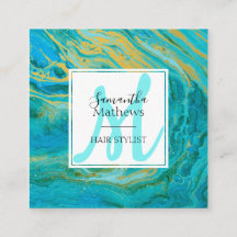 Elegante Turquoise & Gouden Marmeren Agaat Hair St