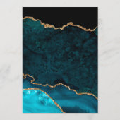 Elegante Turquoise & Gouden Nep Glitter Agate Brui Menu (Achterkant)