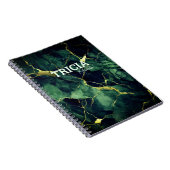Elegante turquoise groen marmer faux goud glitter notitieboek (Rechterzijde)
