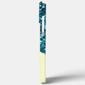 Elegante Turquoise Groene Drip Glitter Monogram Na Case-Mate iPhone Case (Achterkant / Links)
