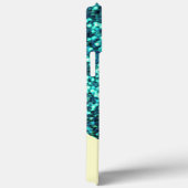 Elegante Turquoise Groene Drip Glitter Monogram Na Case-Mate iPhone Case (Achterkant / Rechts)