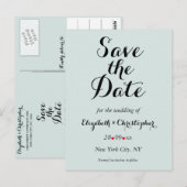 Elegante Turquoise Huwelijk Bewaar de Datum Briefkaart (Voorkant / Achterkant)