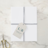 Elegante Turquoise Initialen Dankjewel Cadeaulabel (Met Touw)
