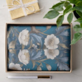Elegante Turquoise Kingfisher Vogel Bloemen Tissuepapier (Geschenk)