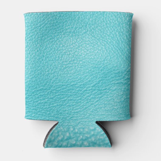 Elegante turquoise lederen textuur blikjeskoeler (Voorkant)