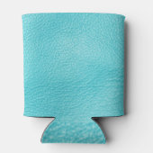 Elegante turquoise lederen textuur blikjeskoeler (Achterkant)