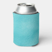Elegante turquoise lederen textuur blikjeskoeler (Blikje Achterkant)