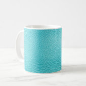 Elegante turquoise lederen textuur koffiemok (Voorkant links)