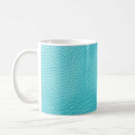 Elegante turquoise lederen textuur koffiemok (Links)