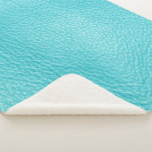 Elegante turquoise lederen textuur sherpa deken (3/4)