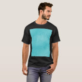 Elegante turquoise lederen textuur t-shirt (Voorkant volledig)