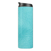 Elegante turquoise lederen textuur thermosbeker (Geroteerd rechts)