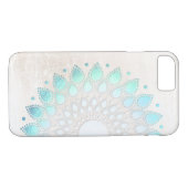 Elegante Turquoise Lotus Bloemen Bloemen Case-Mate iPhone Case (Achterkant (Horizontaal))
