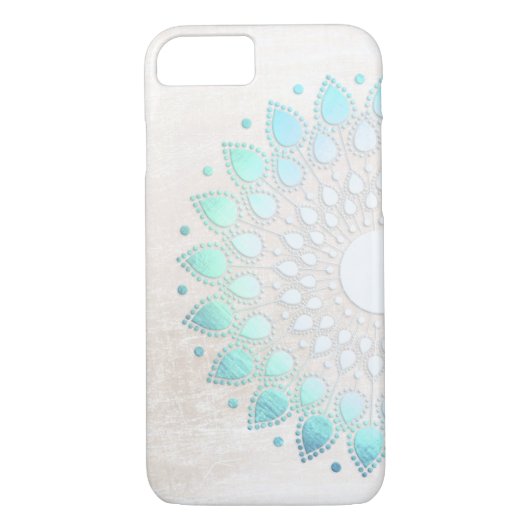Elegante Turquoise Lotus Bloemen Bloemen Case-Mate iPhone Case (Achterkant)