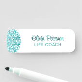 Elegante Turquoise Mandala Life Coach Naamplaatje (In situ)