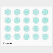 Elegante Turquoise Mandala Natuurlijke Gezondheid  Ronde Sticker (Vel)