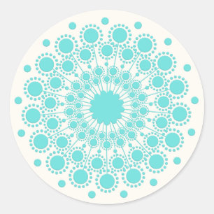 Elegante Turquoise Mandala Natuurlijke Gezondheid  Ronde Sticker