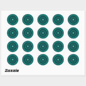 elegante turquoise mandala ronde sticker (Vel)