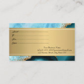 Elegante Turquoise Marmeren Gouden Confetti Kortingskaartje (Achterkant)