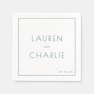 Elegante Turquoise Minimalistische Namen Servet