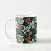 Elegante turquoise Oranje bloemmotief Koffiemok (Links)