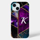 Elegante turquoise paarse glitter girly Case-Mate iPhone case (Achterkant)