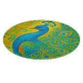 Elegante turquoise pauw vogel decoratief snijplank (Hoek)