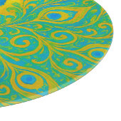 Elegante turquoise pauw vogel decoratief snijplank (Hoek)
