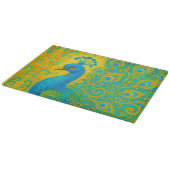 Elegante turquoise pauw vogel decoratief snijplank (Hoek)