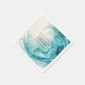 Elegante Turquoise Pensioen Golf Oceaan Waterverf Servet (Hoek)