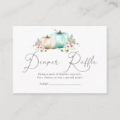 Elegante Turquoise Pompoen Luier Raffle Informatiekaartje (Voorkant)