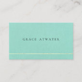 Elegante turquoise professionele gouden streep visitekaartje (Voorkant)