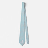 Elegante Turquoise Roze Kersenbloesem Initialen Stropdas (Voorkant)