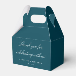 Elegante Turquoise Script Trouw Aangepaste Dank Je Bedankdoosjes