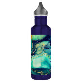 Elegante turquoise sinaasappel marmer kunst faux g waterfles  (Links)