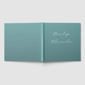 Elegante Turquoise Sterrenconfetti Gastenboek (Volledig)