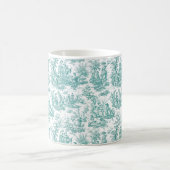 Elegante turquoise toile de jouy koffiemok (Center)