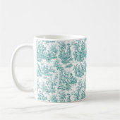 Elegante turquoise toile de jouy koffiemok (Links)