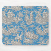 Elegante  turquoise toile de jouy muismat (Voorkant)