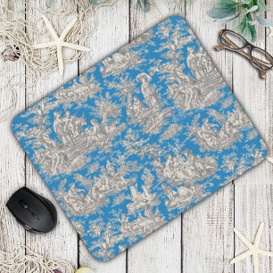 Elegante  turquoise toile de jouy muismat