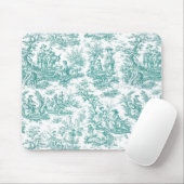 Elegante  turquoise toile de jouy muismat (Met muis)