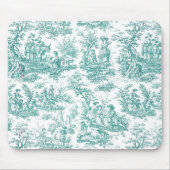 Elegante  turquoise toile de jouy muismat (Voorkant)
