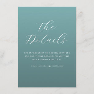 Elegante Turquoise Typografische Uitnodiging Informatiekaartje