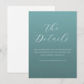 Elegante Turquoise Typografische Uitnodiging Informatiekaartje (Voorkant / Achterkant)