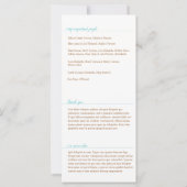 Elegante turquoise uitnodiging, Caroline Wedding (Achterkant)