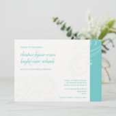 Elegante turquoise uitnodiging, Caroline Wedding Kaart (Staand voorkant)