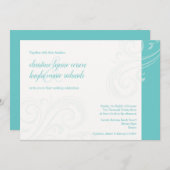 Elegante turquoise uitnodiging, Caroline Wedding Kaart (Voorkant / Achterkant)