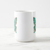 Elegante Turquoise vlinder Groot Koffiemok (Center)