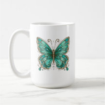 Elegante Turquoise vlinder Groot