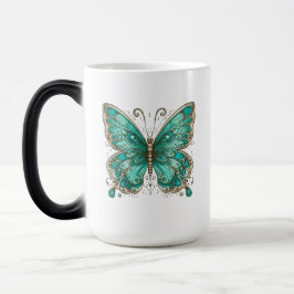 Elegante Turquoise vlinder Grote Morphing Magische Mok